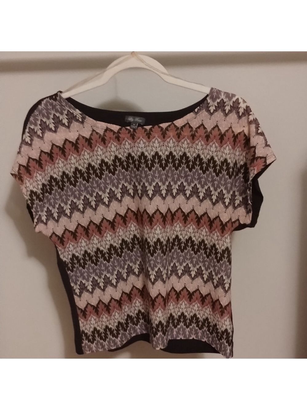 Lily White Blouse Multi Colored Front Brown Back